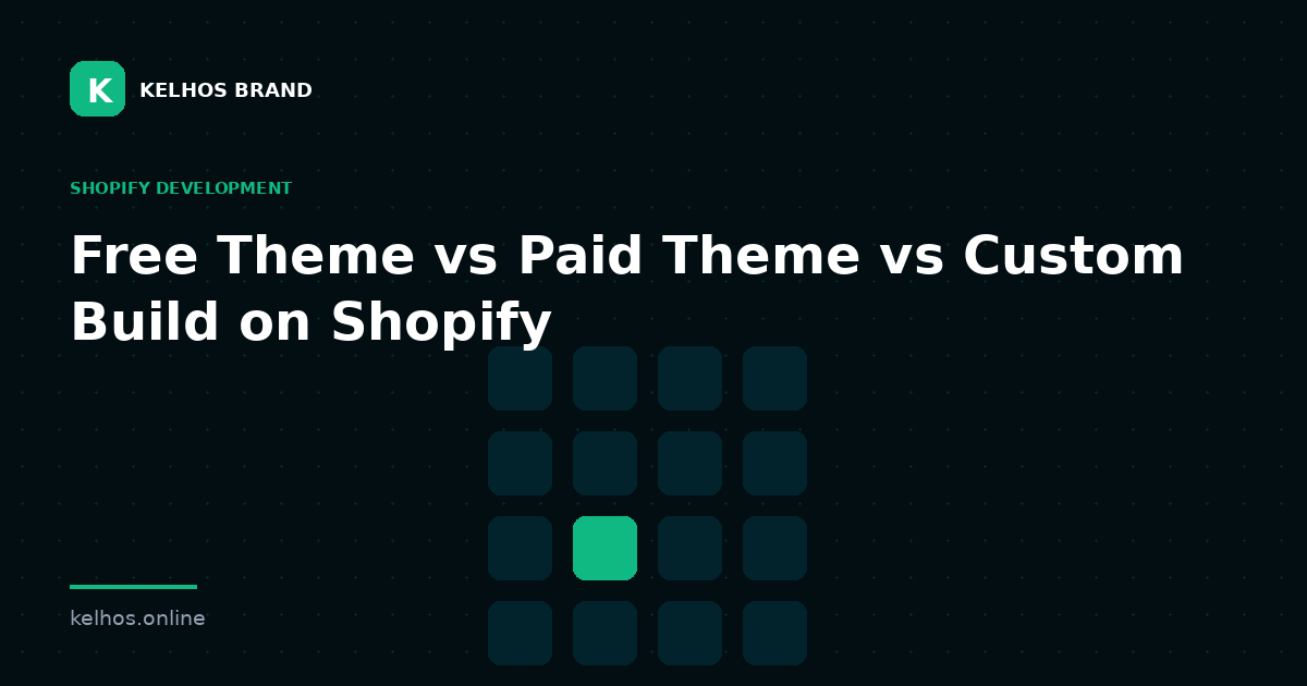 Free Theme vs Paid Theme vs Custom Build on Shopify — illustration