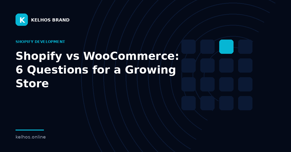 Shopify vs WooCommerce: 6 Questions for a Growing Store — illustration