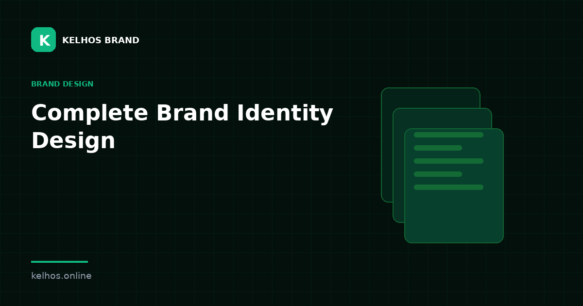 Kelhos Brand graphic titled Complete Brand Identity Design